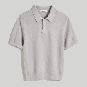 Madewell Textured Cotton-Linen Blend Sweater Polo